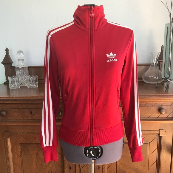 adidas firebird track jacket red